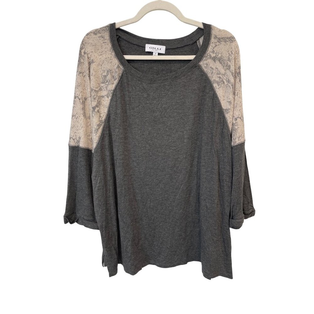 Gilli Snake Print 3/4 Sleeve Top Plus Size 2x Cha… - image 1